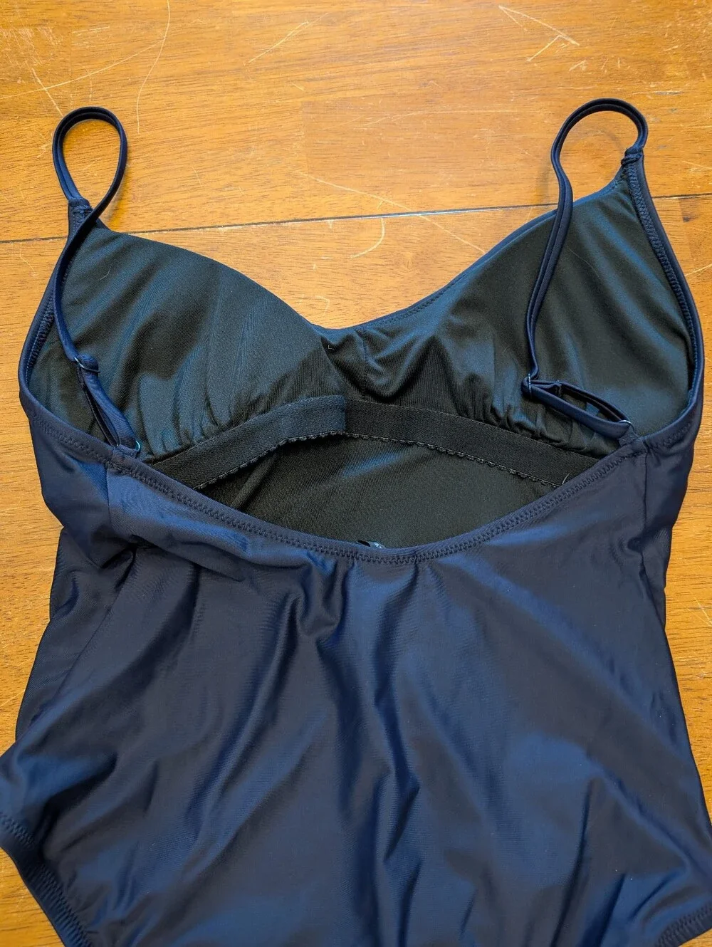J. Crew Re-imagined Navy Scoop Neck One-Piece Swimsuit - Picture 4 of 5
